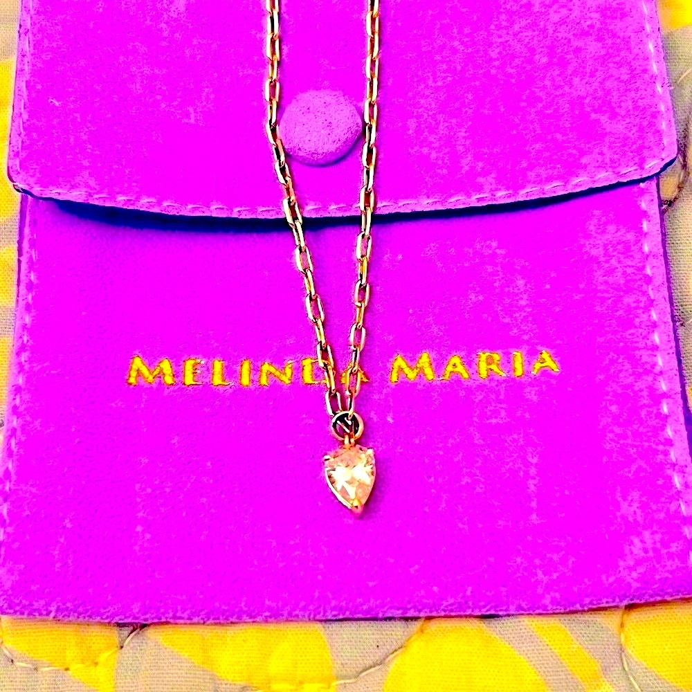 NWOT Melinda Maria Gold Samantha Teardrop Necklace - Picture 2 of 6